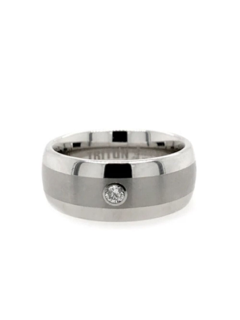 Triton - Tungsten 9mm Band with a .10 Carat Diamond - Men’s Ring - size 10.25